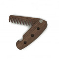 gros nouveau design en bois de noyer noir pliable en bois moustache et barbe peigne